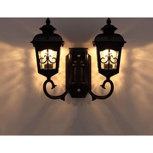 Double head outdoor wall lamp waterproof courtyard balcony entrance villa corridor outdoor wall waterproof wall lamp