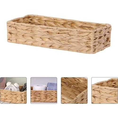 1PC Desktop Storage Basket Elegant Woven Finishing Basket Chic Storage Basket