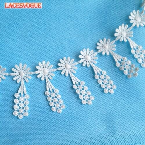 19yards7cm Embroidery lace ribbon Necklace material DIY patchwork Dress edge Garment needlework sewing accessories 104