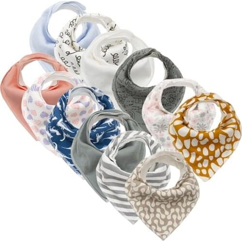 3 Pcs/Set Baby Newborn Feeding Bibs Soft Cotton Saliva Towel Toddler Triangle Scarf Bandana Newborn Burp Cloth Shower Gifts