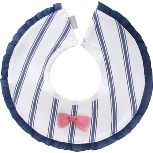 Infant baby bib 360 degree round toddler bib Princess lace bow side decoration Baby girl boy saliva towel burp cloth