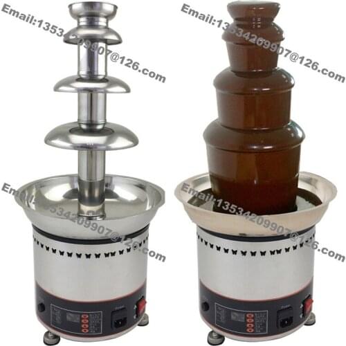 Free Shipping Heavy Duty Stainless Steel 110v 220v Electric 22.83" 4 Tier Party Choco Chocolate Fondue Fountain Machine