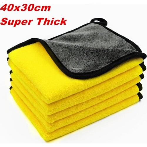 5 pcs 600gsm Super Thick Plush Cloth Car Wash Microfiber Towels For Washing Cleaning Drying Absorb Wax Polishing auto parts