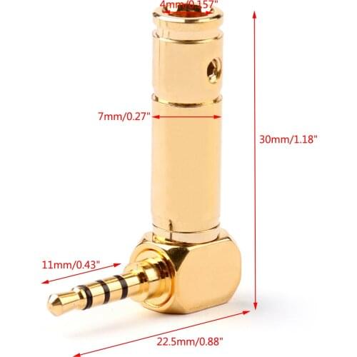 Artudatech 2.5mm 4 Pole TRRS Mini Audio Male Plug Right Angle 90° Connector YD New Arrive