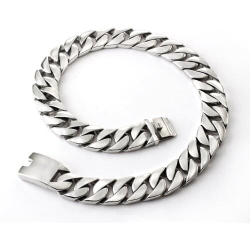 Never Fade Stainless Steel Silver Color Cuban Necklaces Chains For Mens Womens Links Curb Chain Gifts Jewelry Length Wholesale