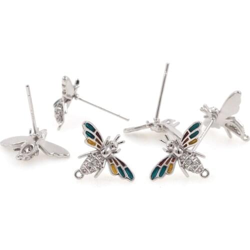 CZ Bee Earrings,Insect Earrings,Insect Earrings,Bee Earrings,Sterling Silver Earrings,Bee Earrings