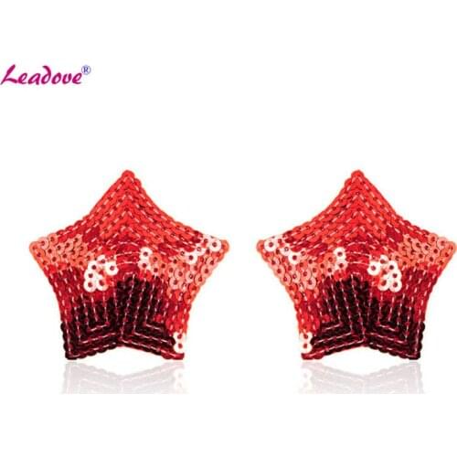 Star Shape Round Dot Sequin Decorate Paste Breast Bra Adhesive Erotic Stickers Nipple Cover Milk Paste for Women SP0062