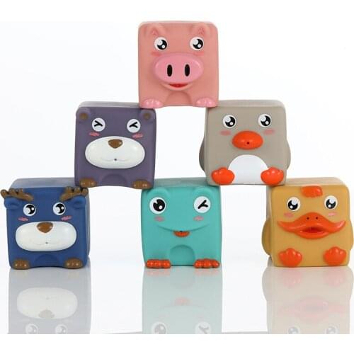 Baby Toys Sensory Toys Animal Number Soft Glue Pattern Building Blocks DIY Blocks Educational Creative Bath Toys for Children