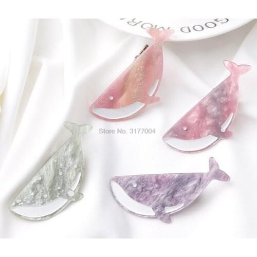 DHL 1000pcs Girls Cute Acetate Cartoon Whale Hair Clips Beautiful Colors Headwear Hairpins Barrettes Hair Accessories