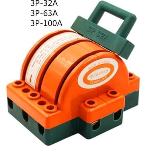 DPDT 3P100A Three Pole Double Throw Knife Disconnect Switch 220V/380V
