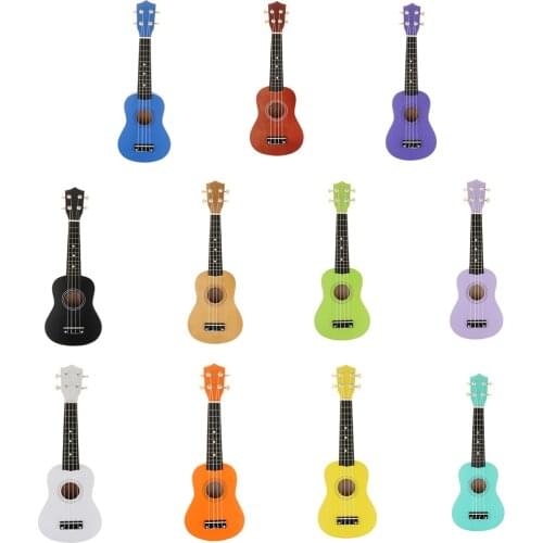 Colorful 21" Basswood Hawaii Ukulele Acoustic Nylon Strings 4 Strings Mini Guitar Musica Instrument For Kids Adults Beginners