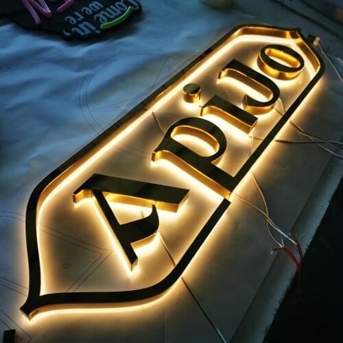 Custom 3D Logo Led Signs Door Logo Stainless Shaped Led Sign Led Logo