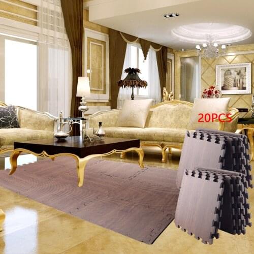 20Pcs EVA Foam Floor Mat Interlocking Puzzle Tile Wood Grain Kids Toys Playmat Protection for Gym Yoga Exercise Playground DIY