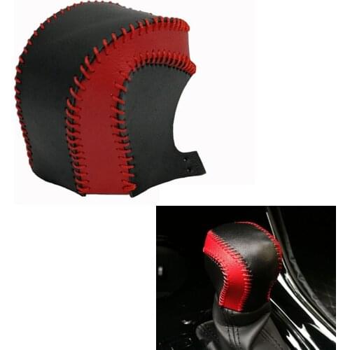 Leather Black&Red Car Interior Gear Shift Knob Head Cover Collars For Toyota CHR C-HR 2018 Accessories Car Styling Car-cover