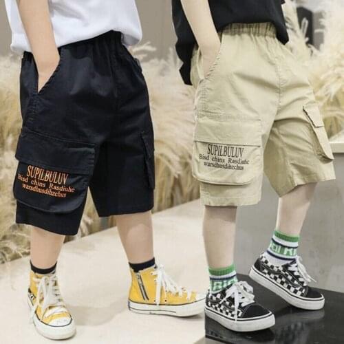 Boys Pants Summer Thin Shorts 2021 New Childrens Clothing Big Kids Five-point Overalls Casual Style