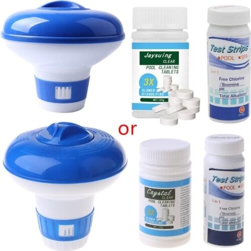 Swimming Pool Chemical Floater Chlorine Bromine Floating Dispenser PH Test Strips Cleaning Tablets Spa Hot Tub Supplies