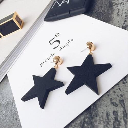 Ear Studs Wood Star Vintage Lady Jewelry 1 Pair Simple New Fashion Earring Women Dangle Gift Jewelry Accessories For Girl