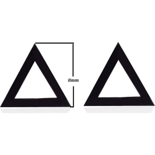 Black Stainless Steel Earrings Hollow Punk Style Triangle Stud Earrings Brincos for Women Fashion Jewelry Earing Brincos Bijoux