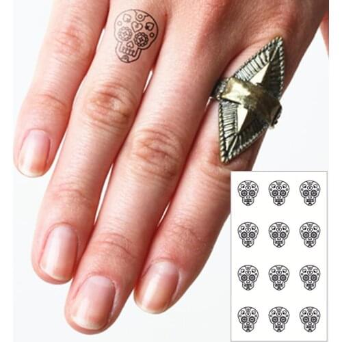 SHNAPIGN 25 Style Mini Temporary Tattoo Body Art, Many skull Designs, Flash Tattoo Sticker Keep 3-5 days Waterproof 10.5*6cm