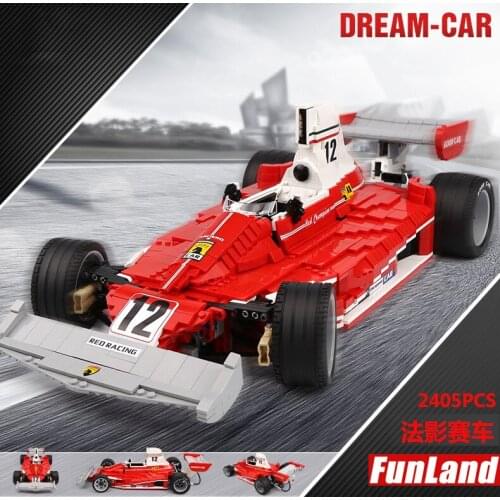 Technical france olati F1 Ferra racing car moc building block assemble model vehicle steam brick toy collection for gifts