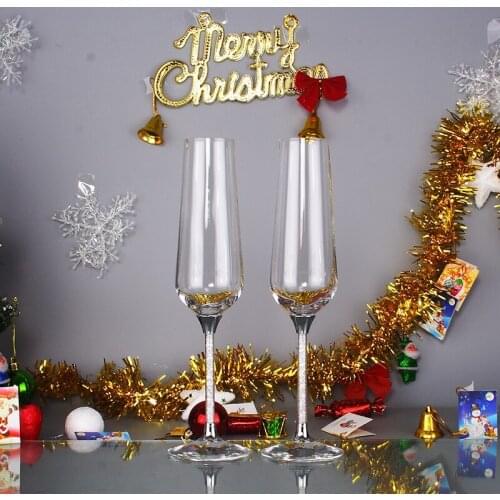 Oh Trend Christmas Table Goblet Champagne Wedding Wine Glasses Champagne Flute Glasses Crystal Holiday Party Drinking Glassware