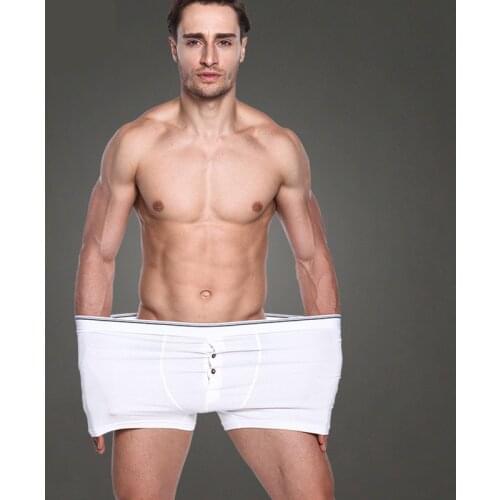 6XL Plus Size Button Design Mens Boxers Cotton Shorts Underpants Underwear Home Casual Wearing Soft Breathable Boxers M-L-6XL