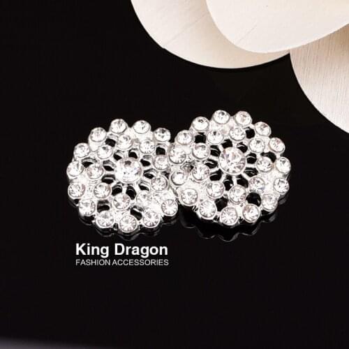 King Dragon Clear Rhinestone Embellishment Used On Craft 18MM 10PCS/lot Silver Color Flat Back KD23