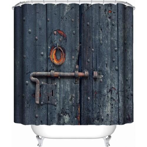 Solitary meditation Cabin Old-fashioned latch waterproof Bathroom colorful Shower curtain