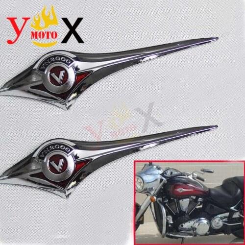 VN 2000 Left&Right ABS 3D Chrome Gas Fuel Tank Emblem Badge Stickers Decal Logo symbol mark for KAWASAKI VN2000 Classic