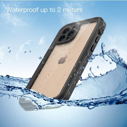 Redpepper 100% Waterproof Case For iPhone 12 11 Pro Max XS XR X 12 Mini Swim Diving Transparent Back Seal TPU Armor Phone Cover