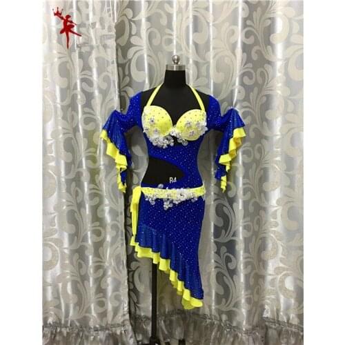 Bellydance oriental Belly Indian gypsy dance dancing costume costumes clothes bra belt chain scarf ring skirt dress set suit 026