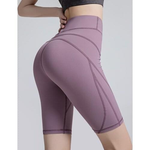 Female Summer Thin Medium Pants Yoga Fitness High Waist Stretch Pants Wear Fast Dry Tight Close-Fitting Comfortable Cheap Shorts