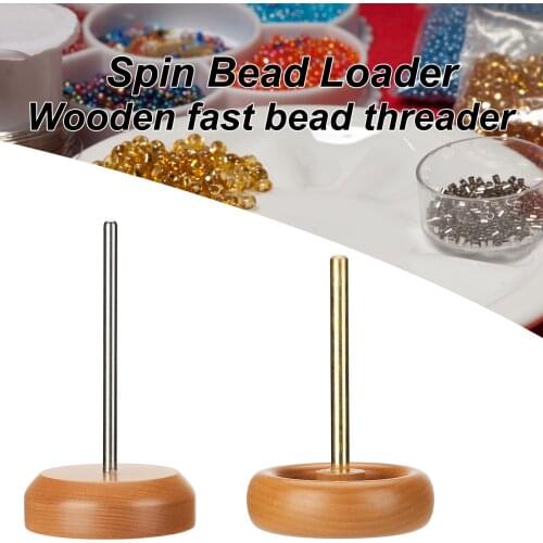 1 Set Quickly Manual Wood Bead Spinner String Seed Beads Tools Wooden Crafts Bead String Loader Durable Portable Jewelry Making