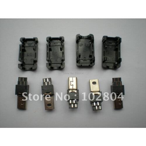 100 Pcs Per Lot Micro USB 8 pin Plug Male Connector Plastic Shell