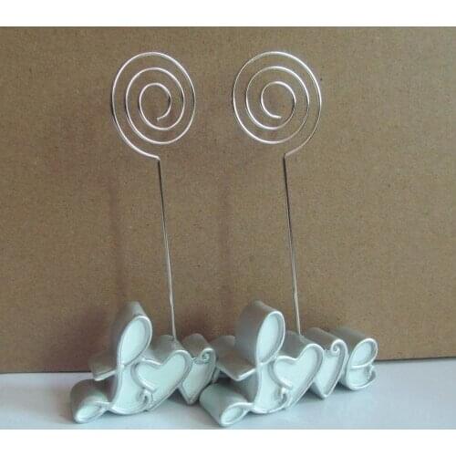 25 Pieces/Lot) Wedding and Party Table Decoration Favors of Pearl White Love Place Card Holders For bridal shower photo holder