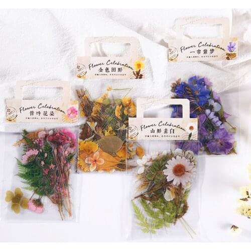 40Pcs/Bag Vintage Field Flower Fern Leaf PET Sticker Package DIY Diary Journal Decoration Sticker Album Scrapbooking
