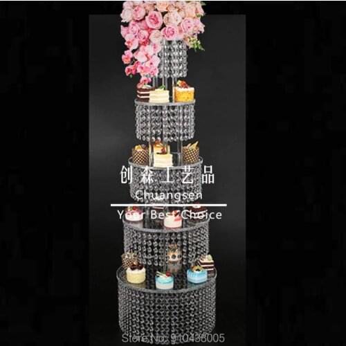 5 Tier Clear Acrylic Round Cup Cake Stand Tower Wedding Baby Shower Deco Cake Stand,Cup Cake Stand For Deco,CakeHolder