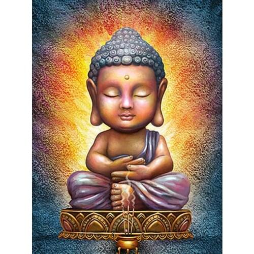 5D DIY Diamond embroidery Full Square Diamond mosaic Little monk Buddha religion Full Round Diamond painting Cross stitch