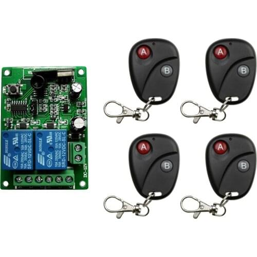 DC12V 24V 2CH 10A Relay RF Wireless Remote Control Switch Wireless Light Switch ; Receiver+Transmitter Garage Door lamp/ window