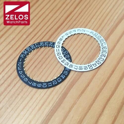 Black white letter calendar bezel for ETA2892 watch movement replacement parts