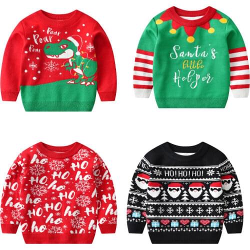 2021 Children Sweater Christmas Baby Girl Winter Clothes Cardigan For Girls Boys Jumper Toddler Knitwear Outerwear 1-8years