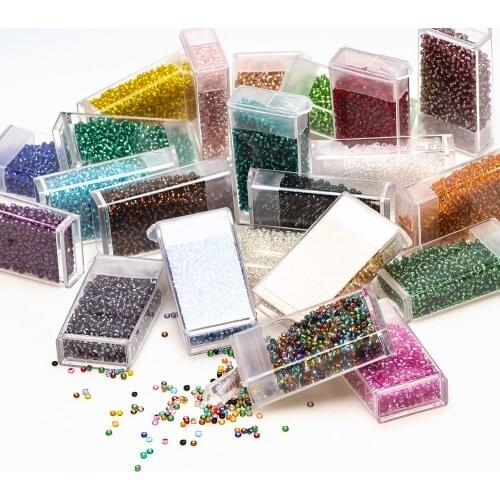 1000pcs/box Round Beads Mini Spacer Loose Beads 2mm Multicolor Glass Seed Beads for DIY Making Jewelry Crafts Accessories