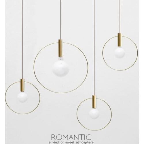 2019Nordic Circular Ring Pendant Lights Modern Handlamp for Restaurant Living Room Bar E24LED Industrial Pendant Lamps Luminaire
