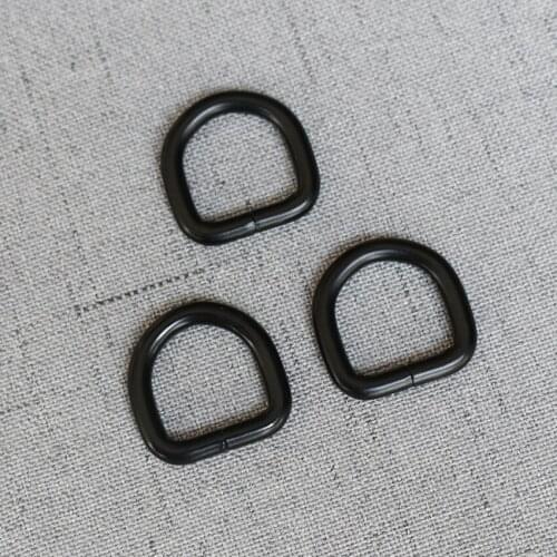 15mm Black Metal Non-Welded Nickel Plated Hardware D Ring For Luggage Backpack Cat Dog Collar-Strap DIY Accessory