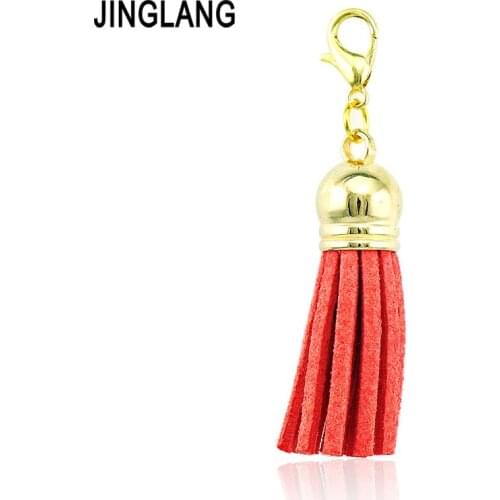 JINGLANG Fashion Charm With Lobster Clasp Dangle 2 Style Tassel DIY Charms For Jewelry Making Free Shipping