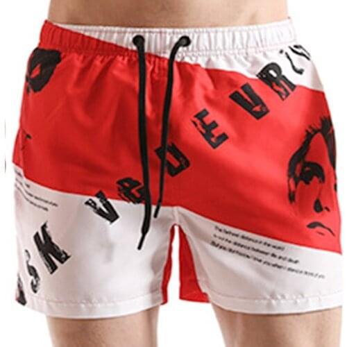 Mens Beach Shorts Matching Swim Mens Sports Bottoms Mens Swim Briefs Quick Dry Patchwork Polyester Male swimming shorts