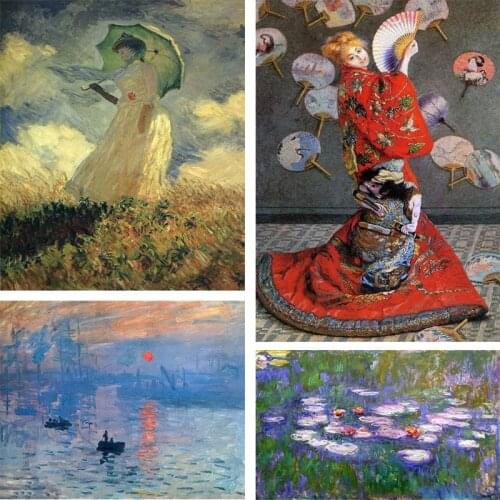 Famous Fr Painter Claude Monet Series 5D DIY Diamond Painting Full Square/Round Diamond Embroidery Picture Home Decor 20CMX30CM