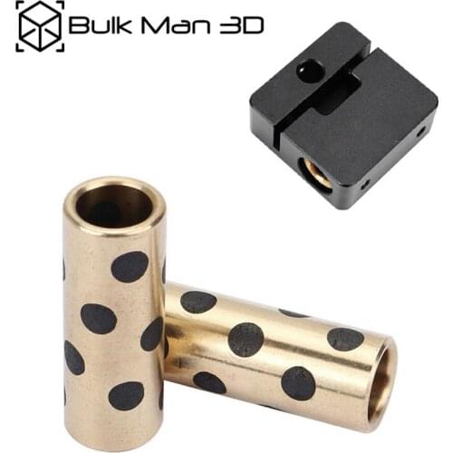 2pcs Inner Diameter 8mm Linear Graphite Copper Set Bearing Copper Bushing Oil self-lubricating Bearing for 3D Printer CNC Router