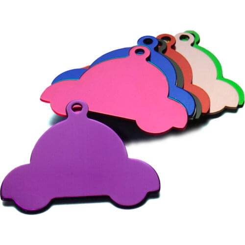 Wholesale 100Pcs Car shape Dog ID TAG Pet ID Tags Customized Custom Engraved name plate key tag logo engraving dog tag