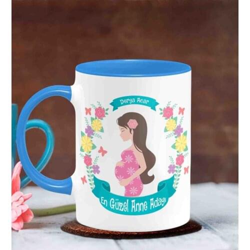 Personalized Mother 'S Day Themed Blue Mug Cup M7